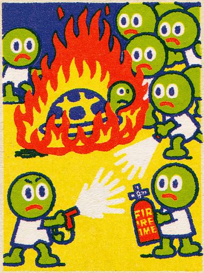 Fire Safety Cartoon Print. poster print