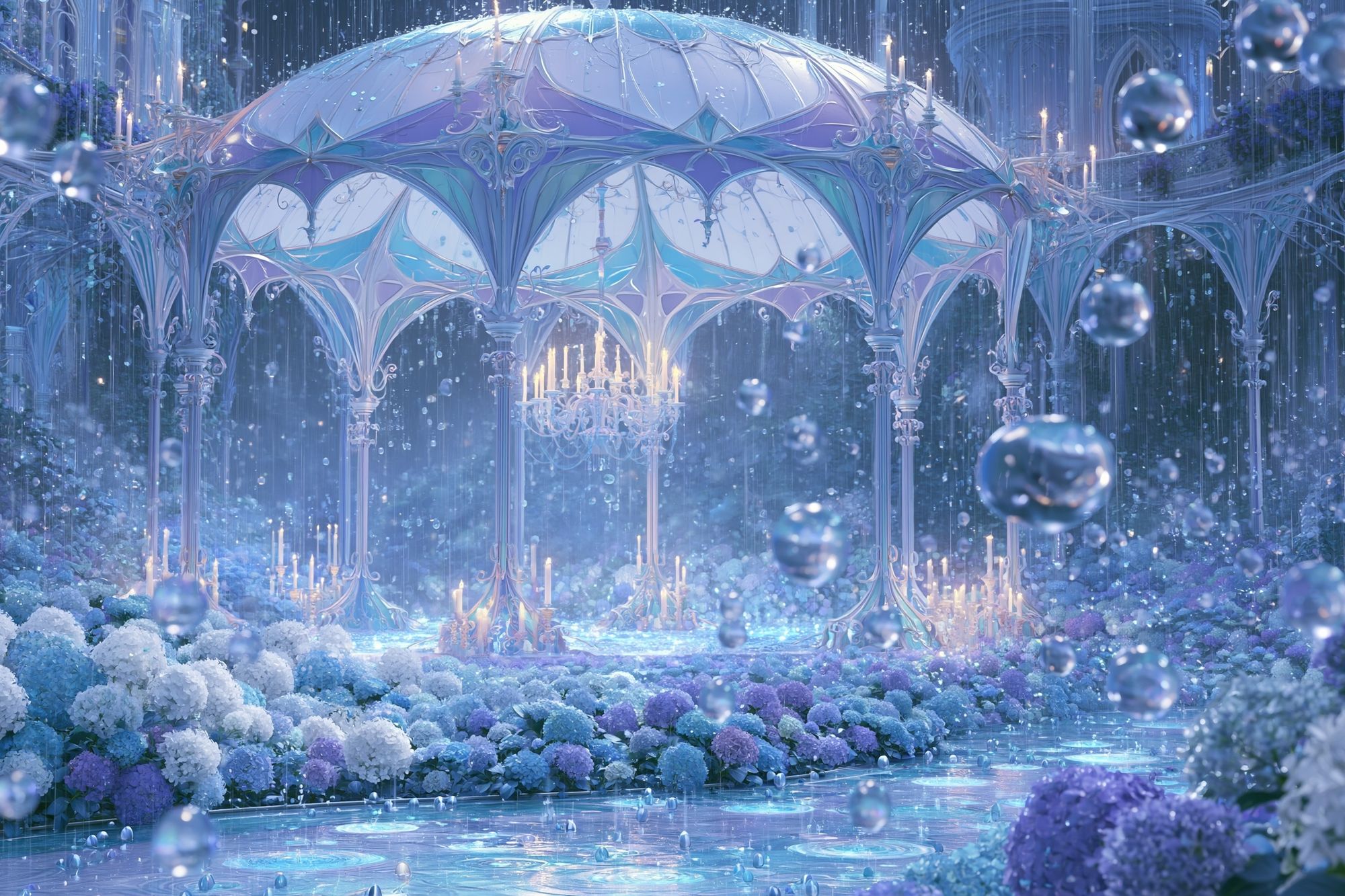 Enchanted Crystal Garden Illustration Poster. poster — illustration art