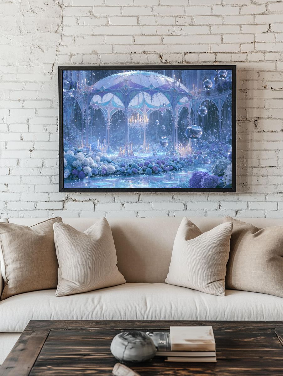 Enchanted Crystal Garden Illustration Poster. room preview