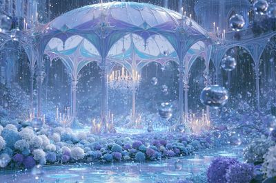 Enchanted Crystal Garden Illustration Poster. poster print