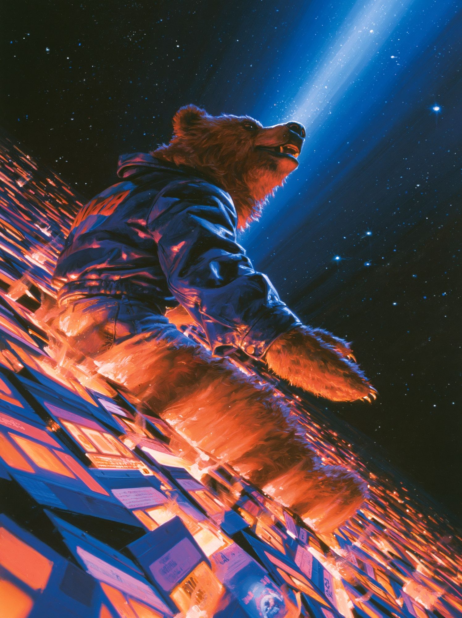 Cosmic Bear Digital Art Poster. poster detail