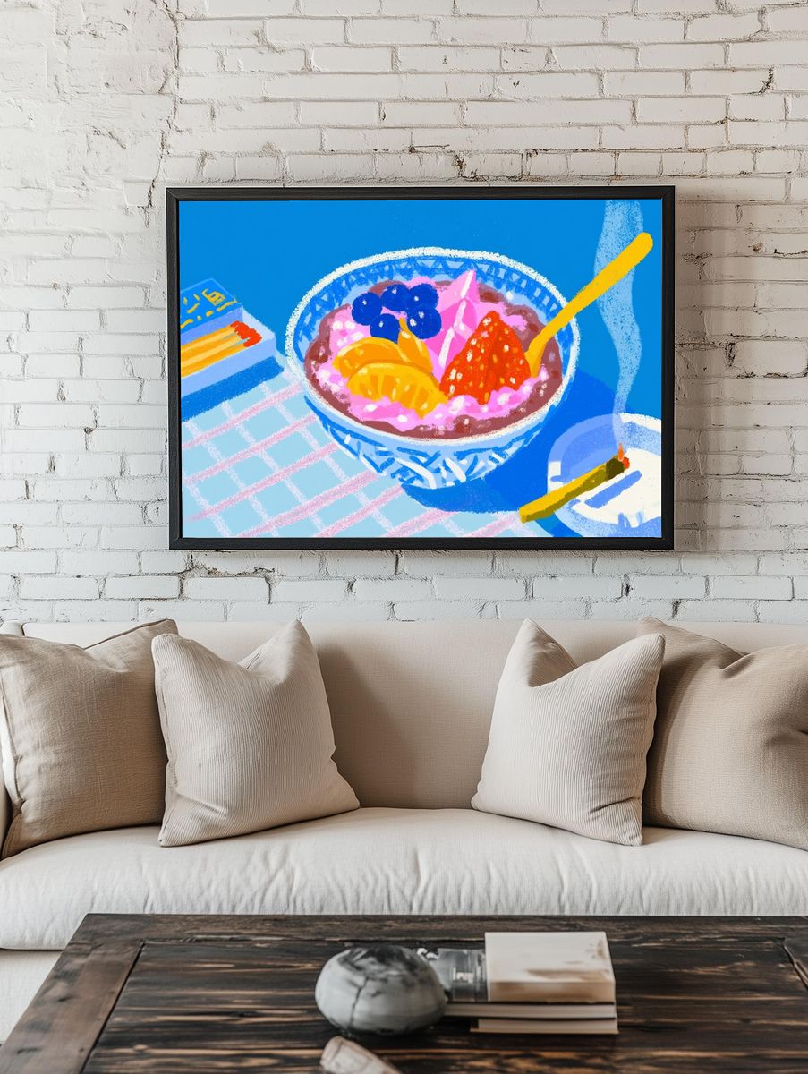 Fruit Bowl Illustration Poster. room preview