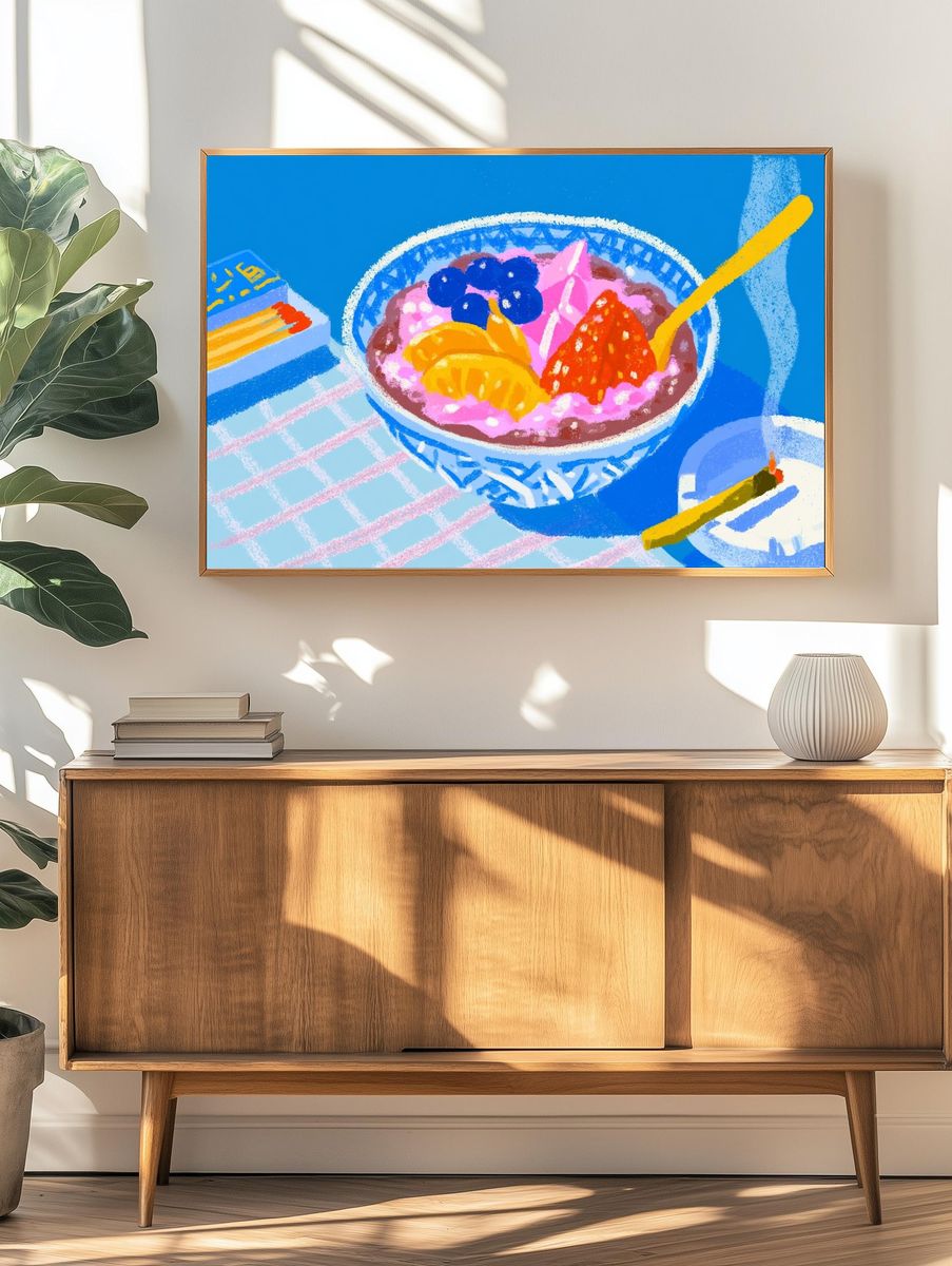 Fruit Bowl Illustration Poster. — room view 3