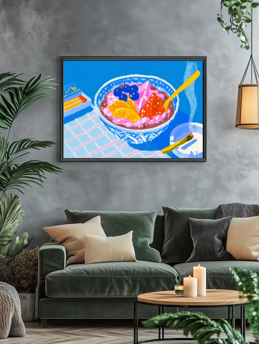Fruit Bowl Illustration Poster. — room view 4