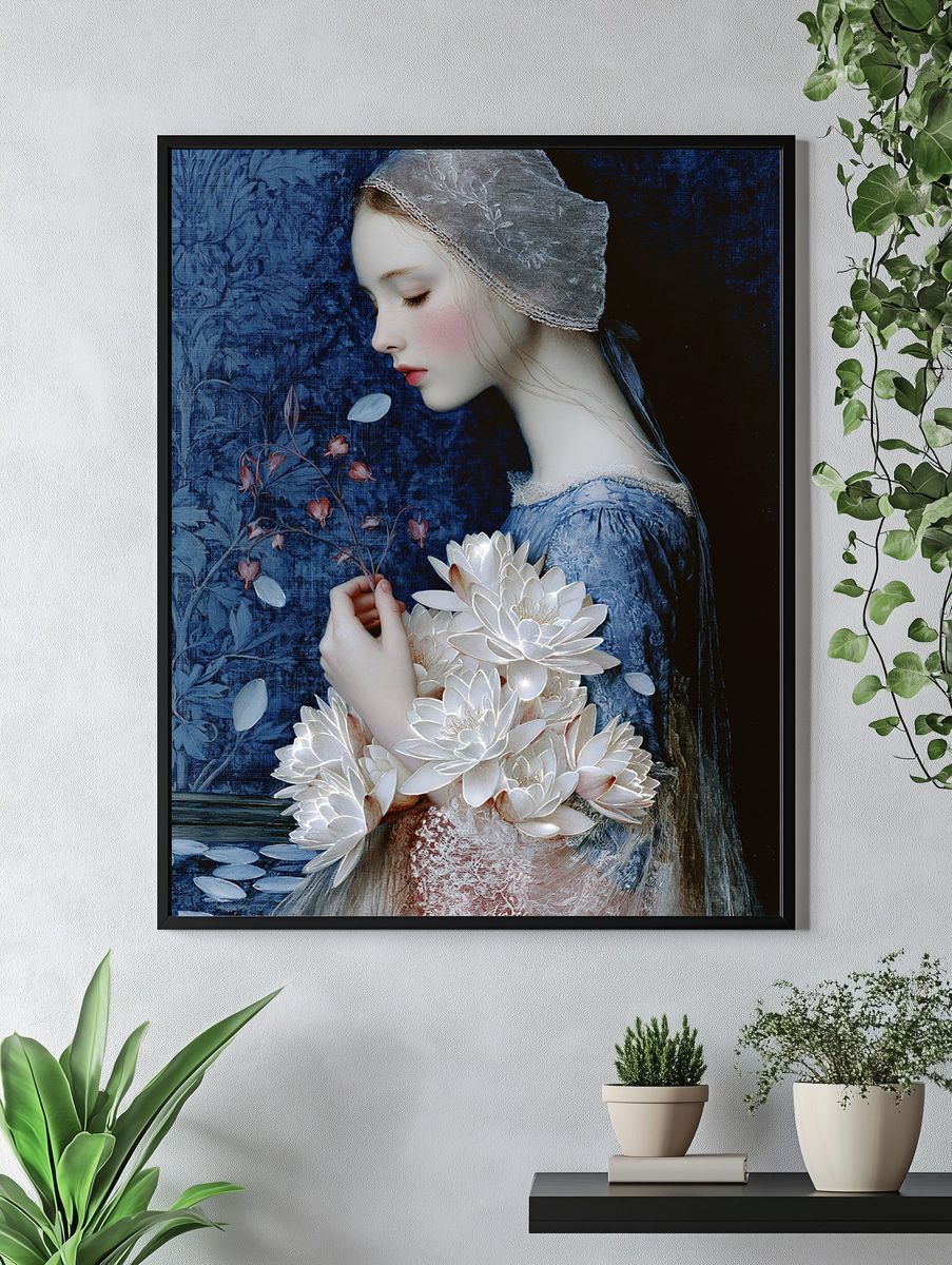 Dreamy Floral Portrait Print. — room view 4