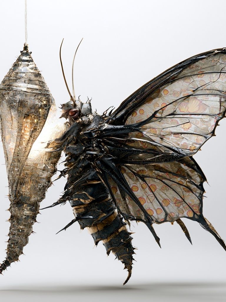 Surreal Butterfly Cocoon Print. poster detail