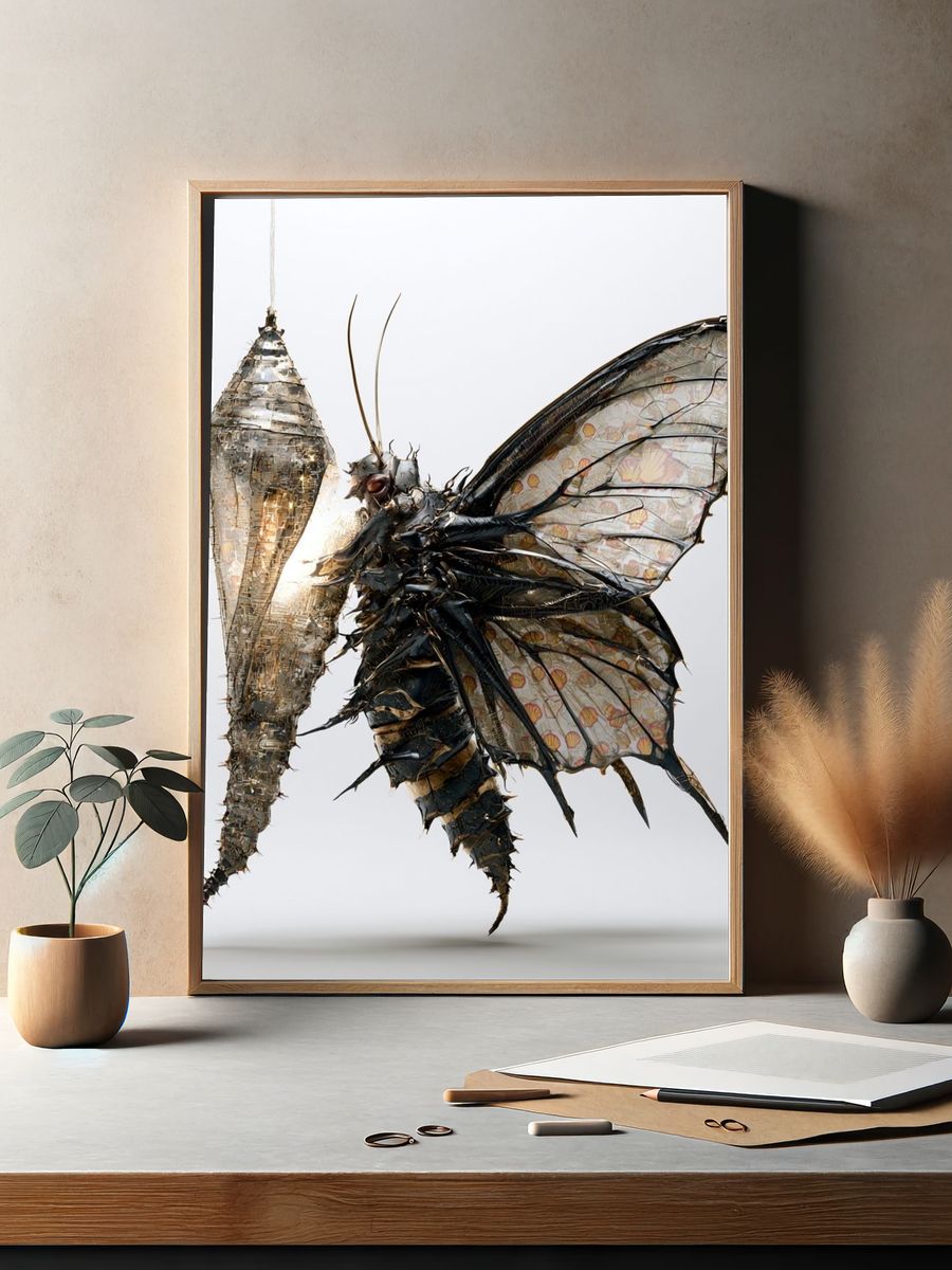 Surreal Butterfly Cocoon Print. — room view 2