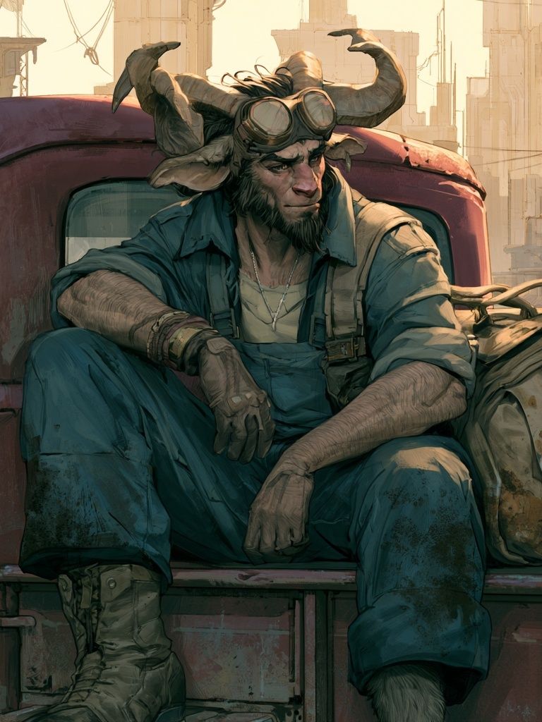 Horned Traveler Digital Art Poster. poster — illustration art