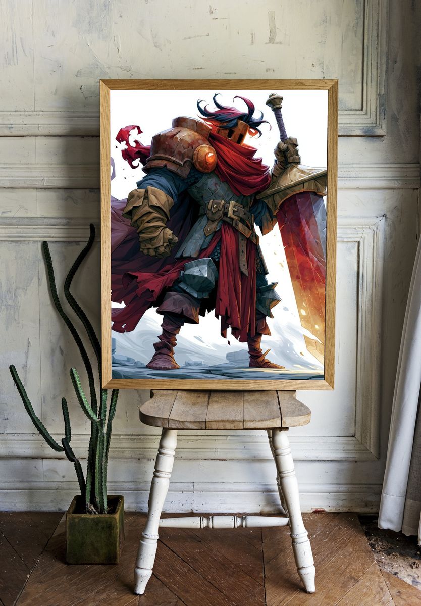 Armored Knight Fantasy Illustration Poster. — room view 1