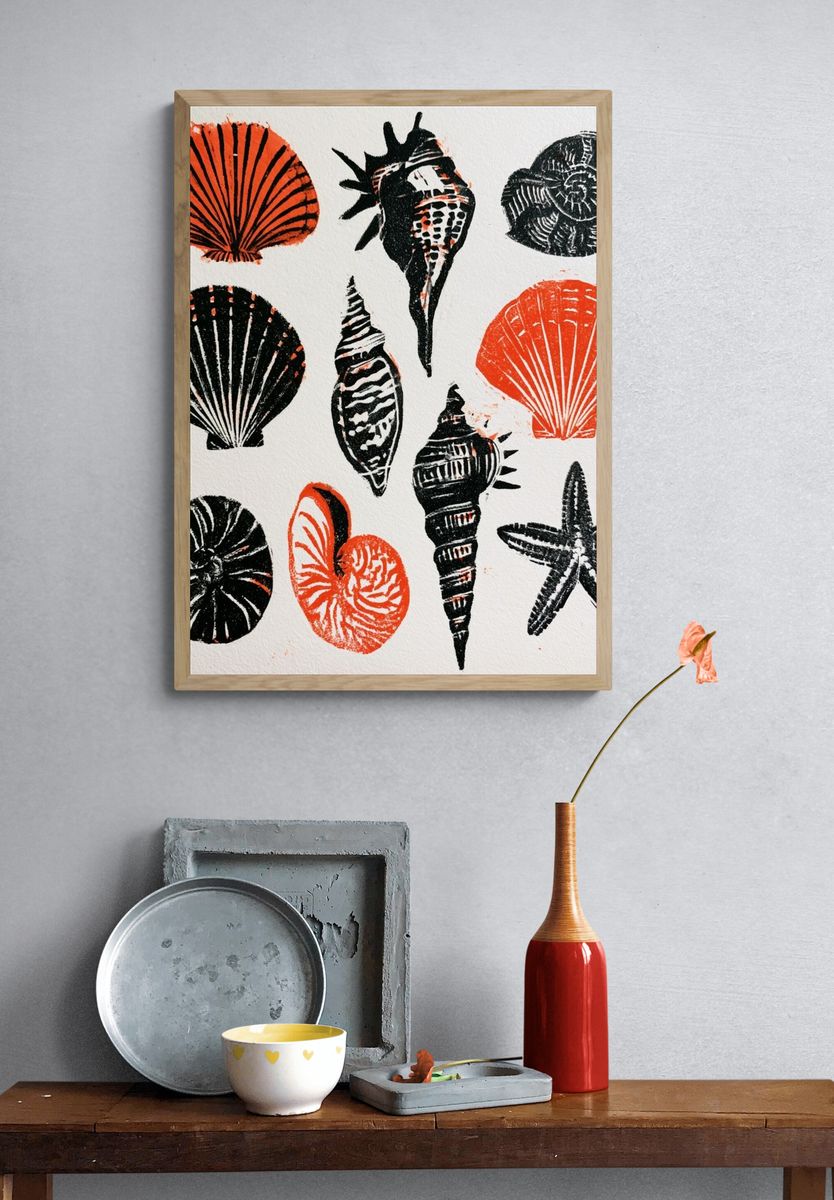 Seashell Study Illustration Poster. — room view 3