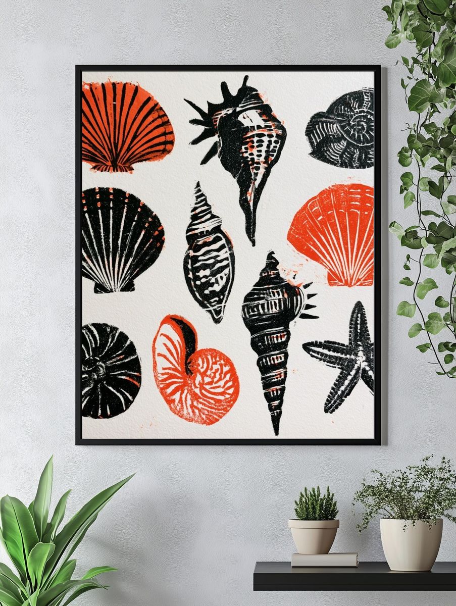 Seashell Study Illustration Poster. — room view 4
