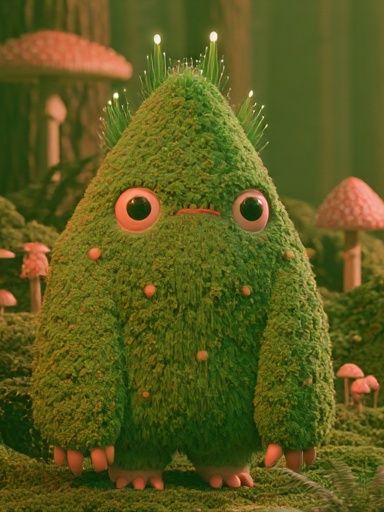Mossy Forest Creature Illustration Poster. poster detail