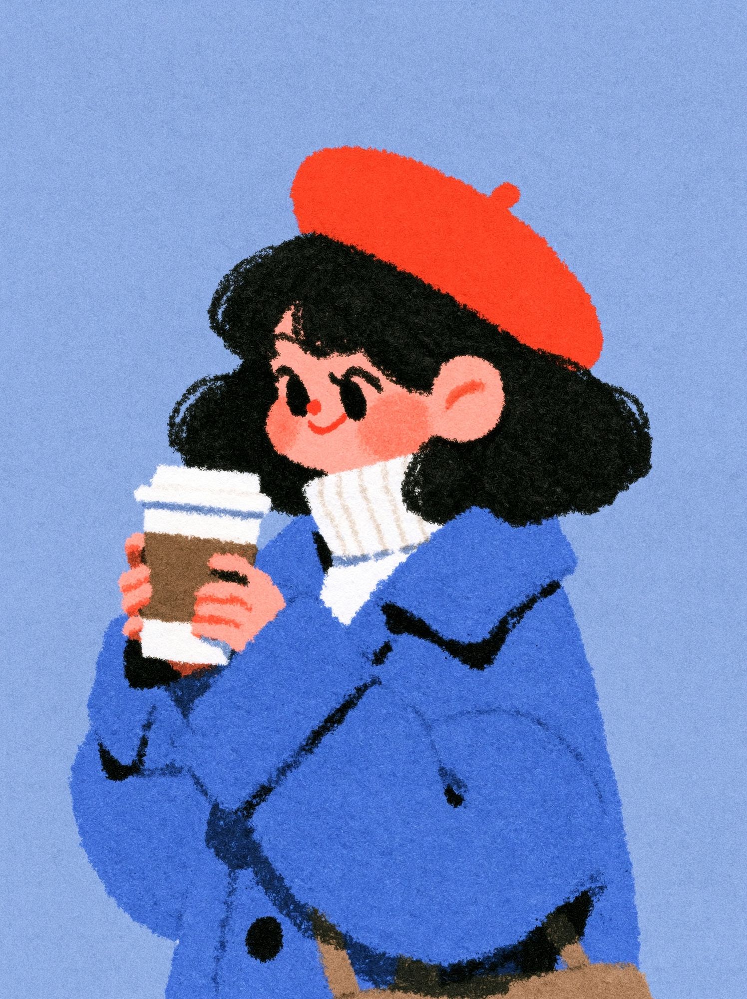 Girl with Coffee Illustration Poster. poster detail