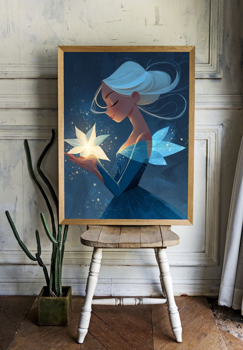 Moonlit Fairy Digital-Art Poster. room preview