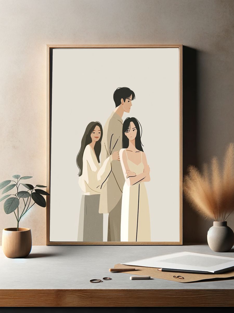 Minimalist Trio Portrait Poster. — room view 2