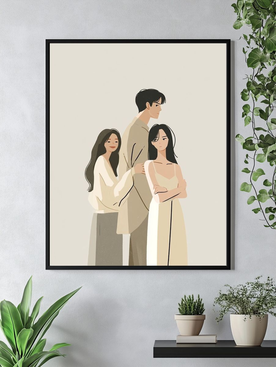 Minimalist Trio Portrait Poster. — room view 4