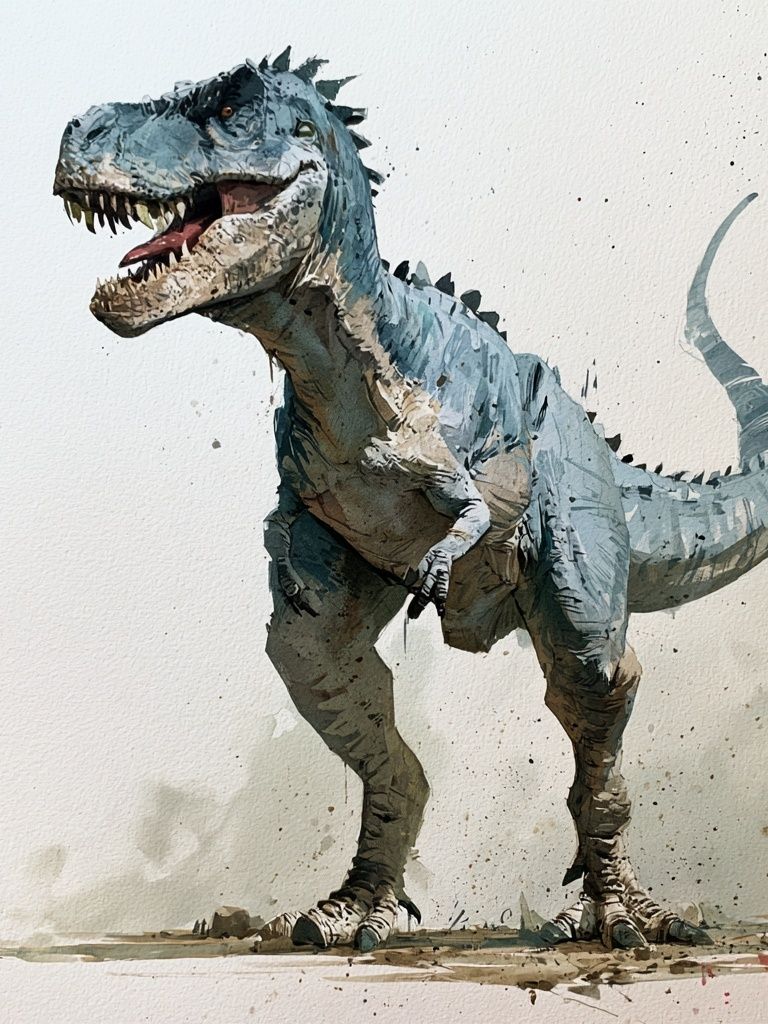 T-Rex Watercolor Illustration Poster. poster detail