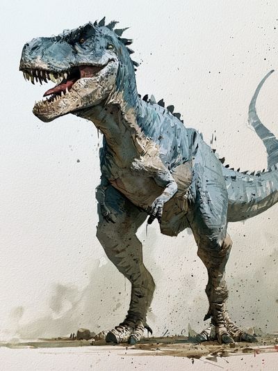 T-Rex Watercolor Illustration Poster. poster