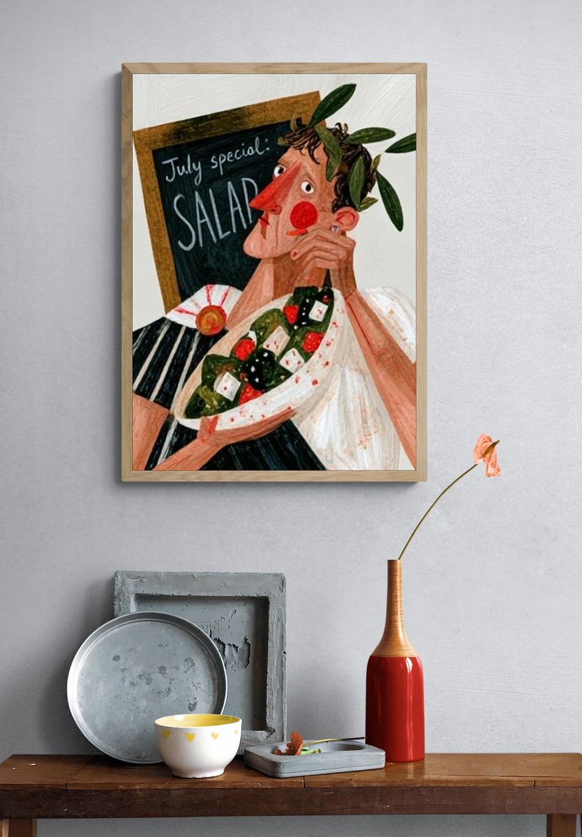 July Special Salad Illustration Poster. — room view 3