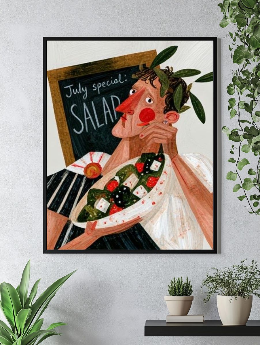 July Special Salad Illustration Poster. — room view 4