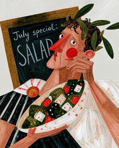July Special Salad Illustration Poster. poster