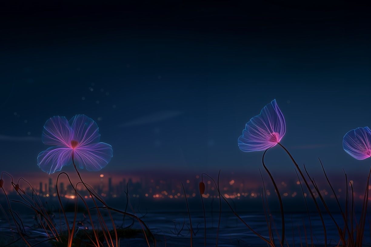 Neon Lotus Bloom Illustration Poster. poster detail