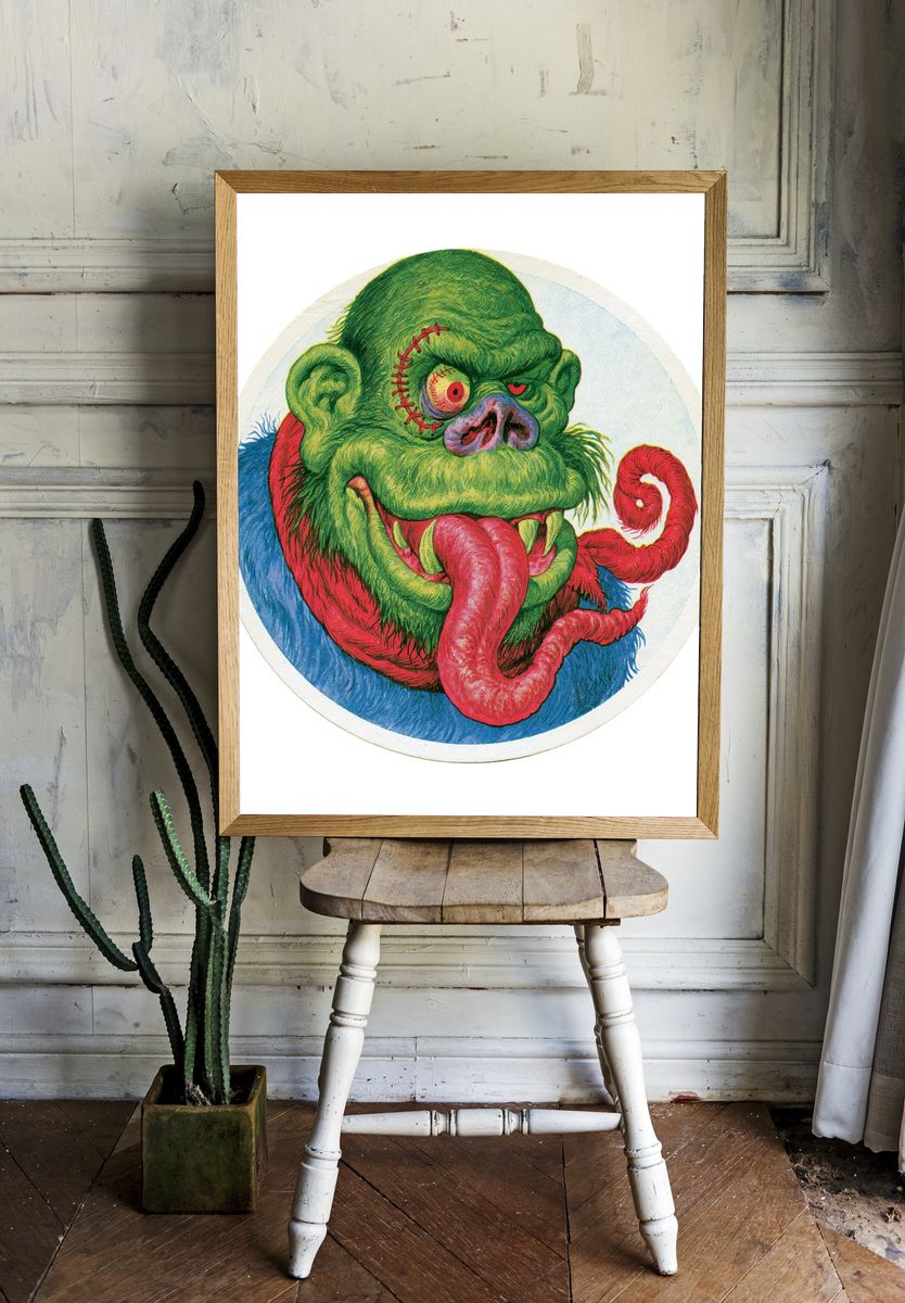 Monster Head Illustration Poster. — room view 1