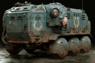 Rusty Sci-Fi Armored Vehicle Poster. poster