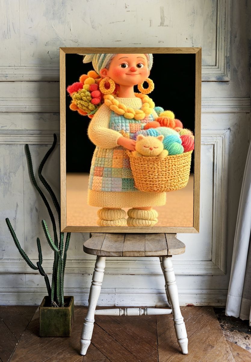 Pom-Pom Girl Illustration Poster. room preview
