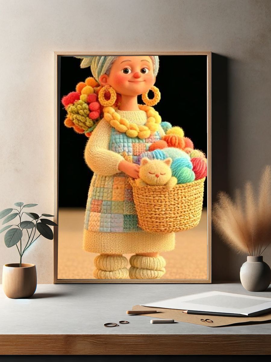 Pom-Pom Girl Illustration Poster. — room view 2