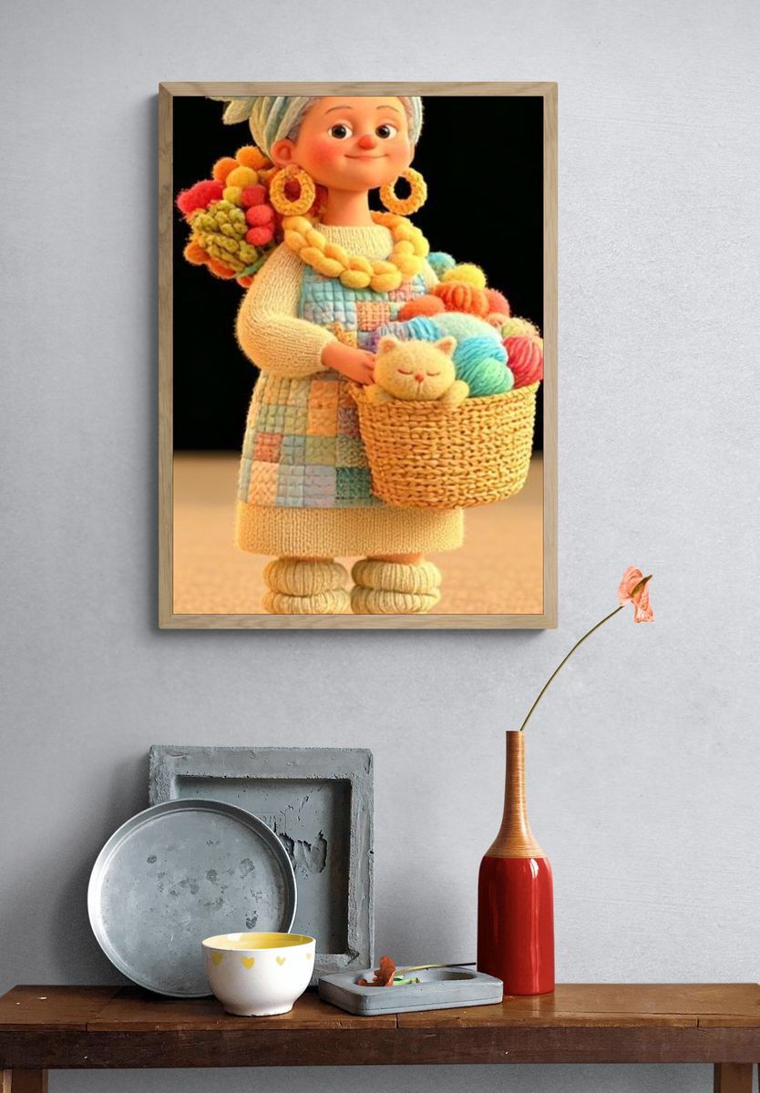 Pom-Pom Girl Illustration Poster. — room view 3