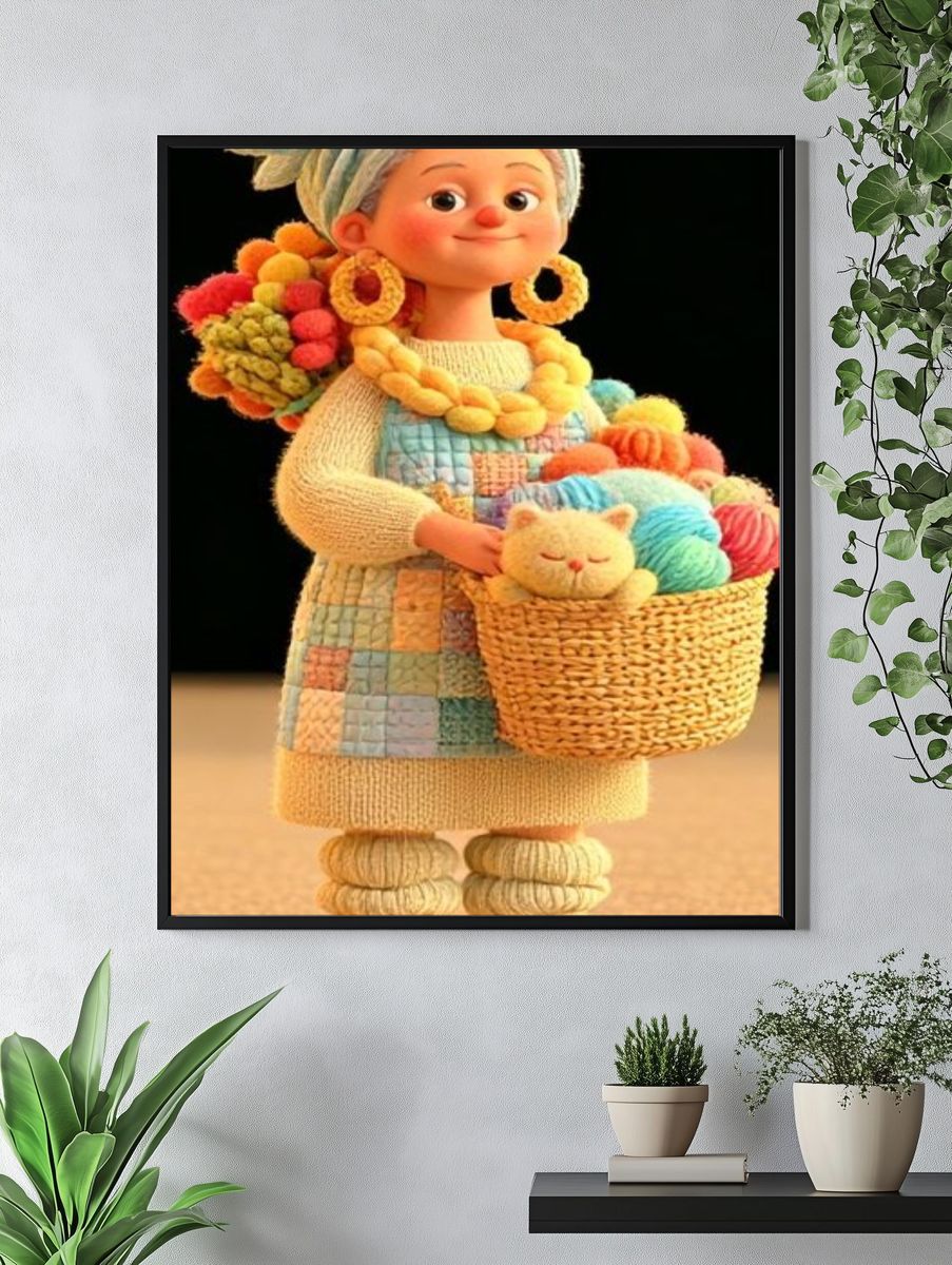 Pom-Pom Girl Illustration Poster. — room view 4