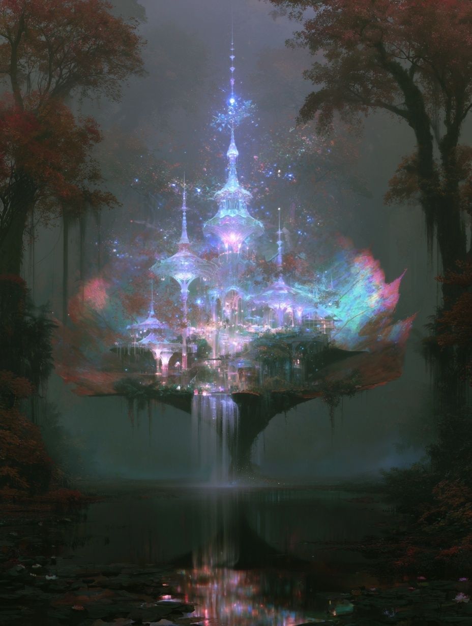 Enchanted Crystal Palace Print. poster — illustration art
