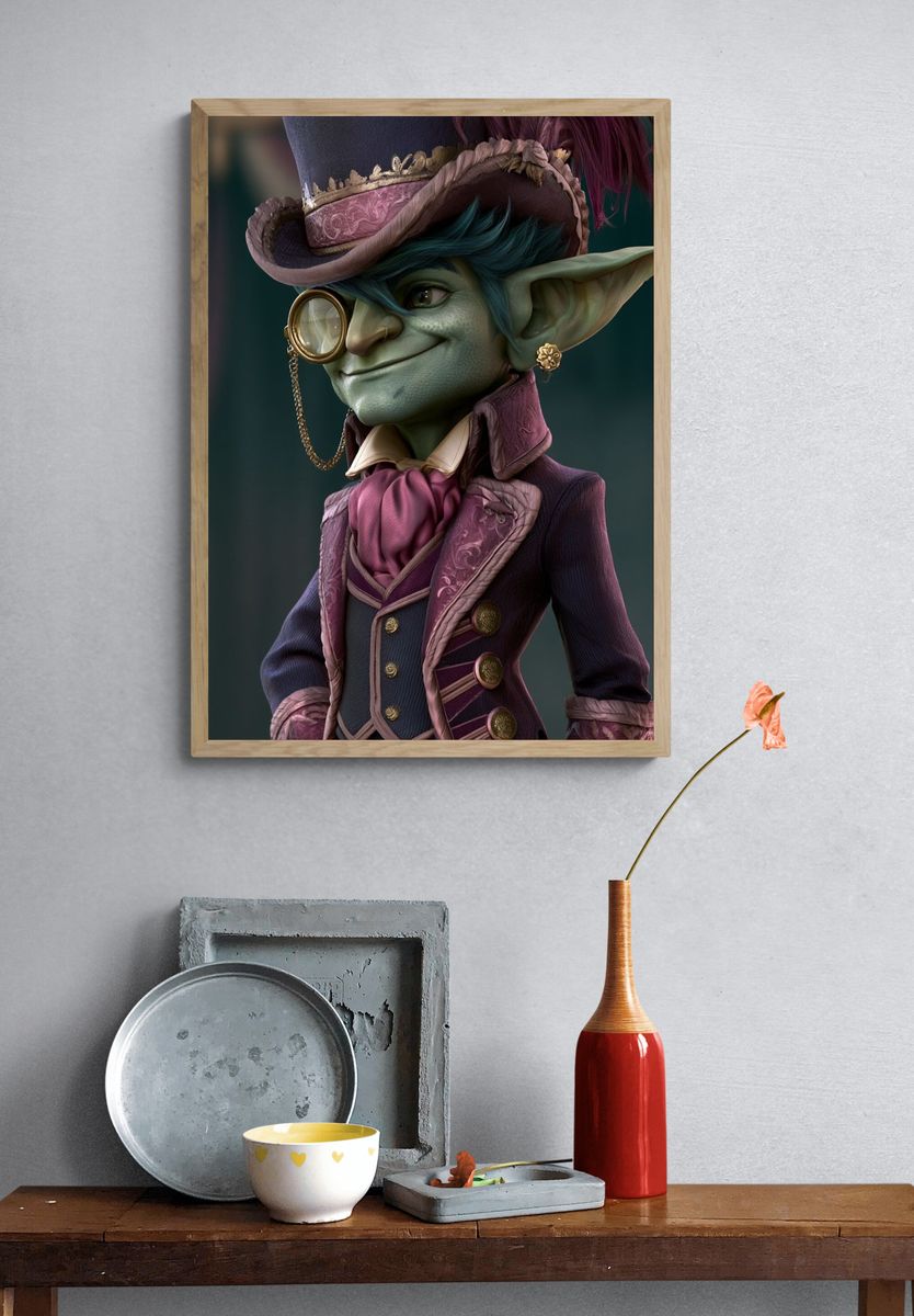 Goblin Gentleman Illustration Poster. — room view 3