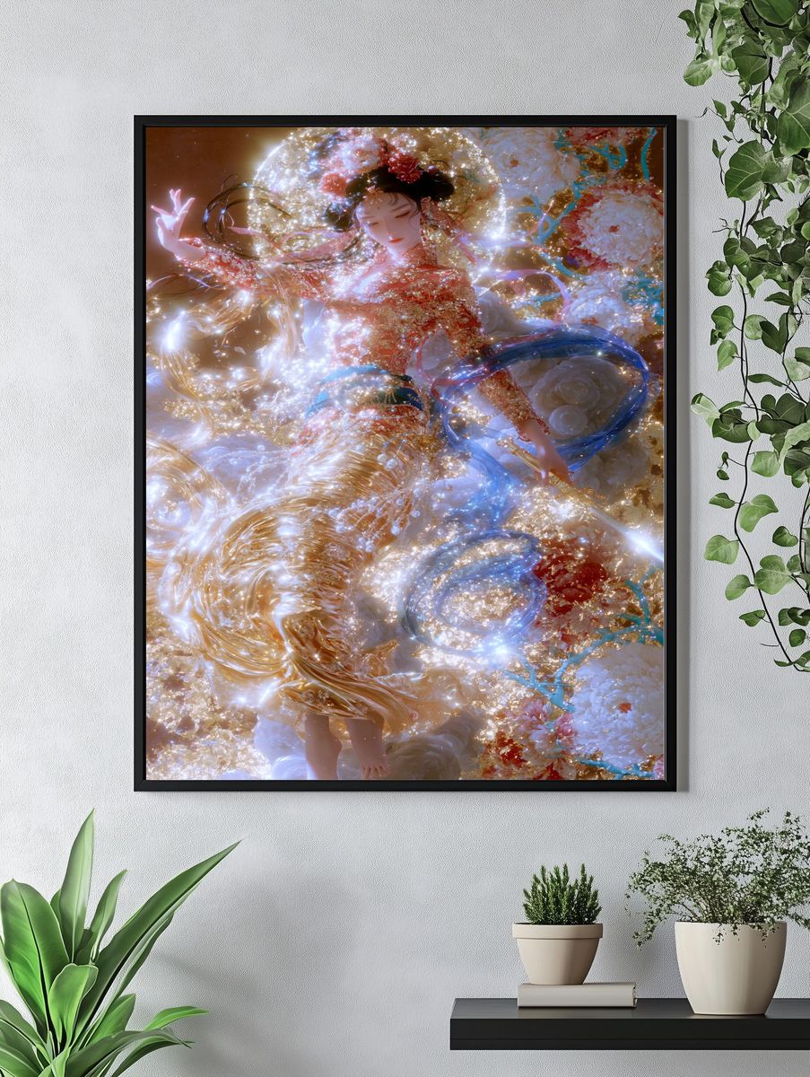 Celestial Floral Dream Illustration Poster. — room view 4