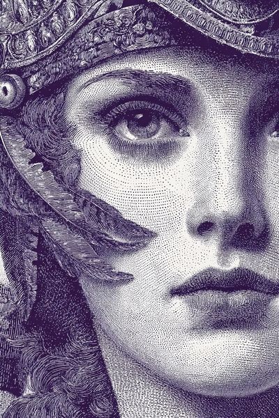 Classical Portrait Etching Poster. poster print