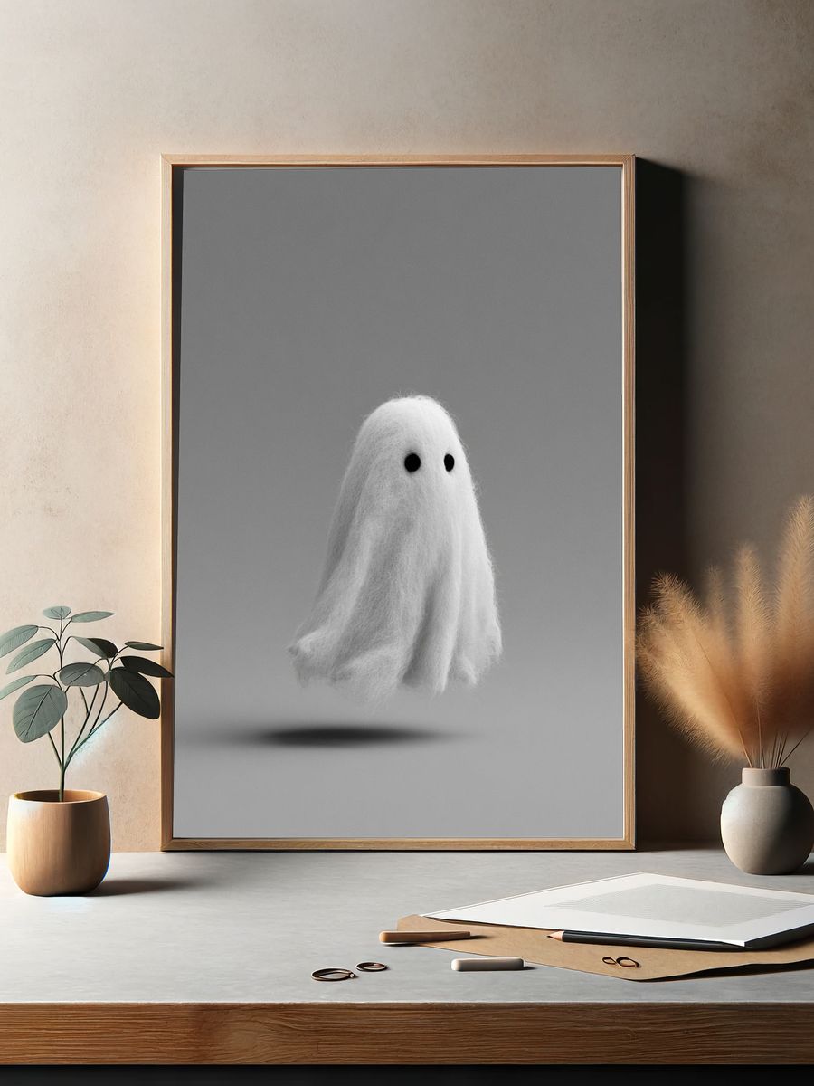 Floating Ghost Minimalist Print. — room view 2
