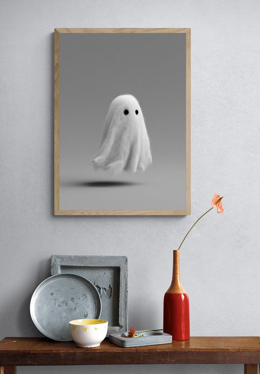 Floating Ghost Minimalist Print. — room view 3