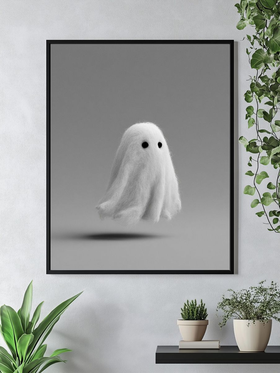 Floating Ghost Minimalist Print. — room view 4