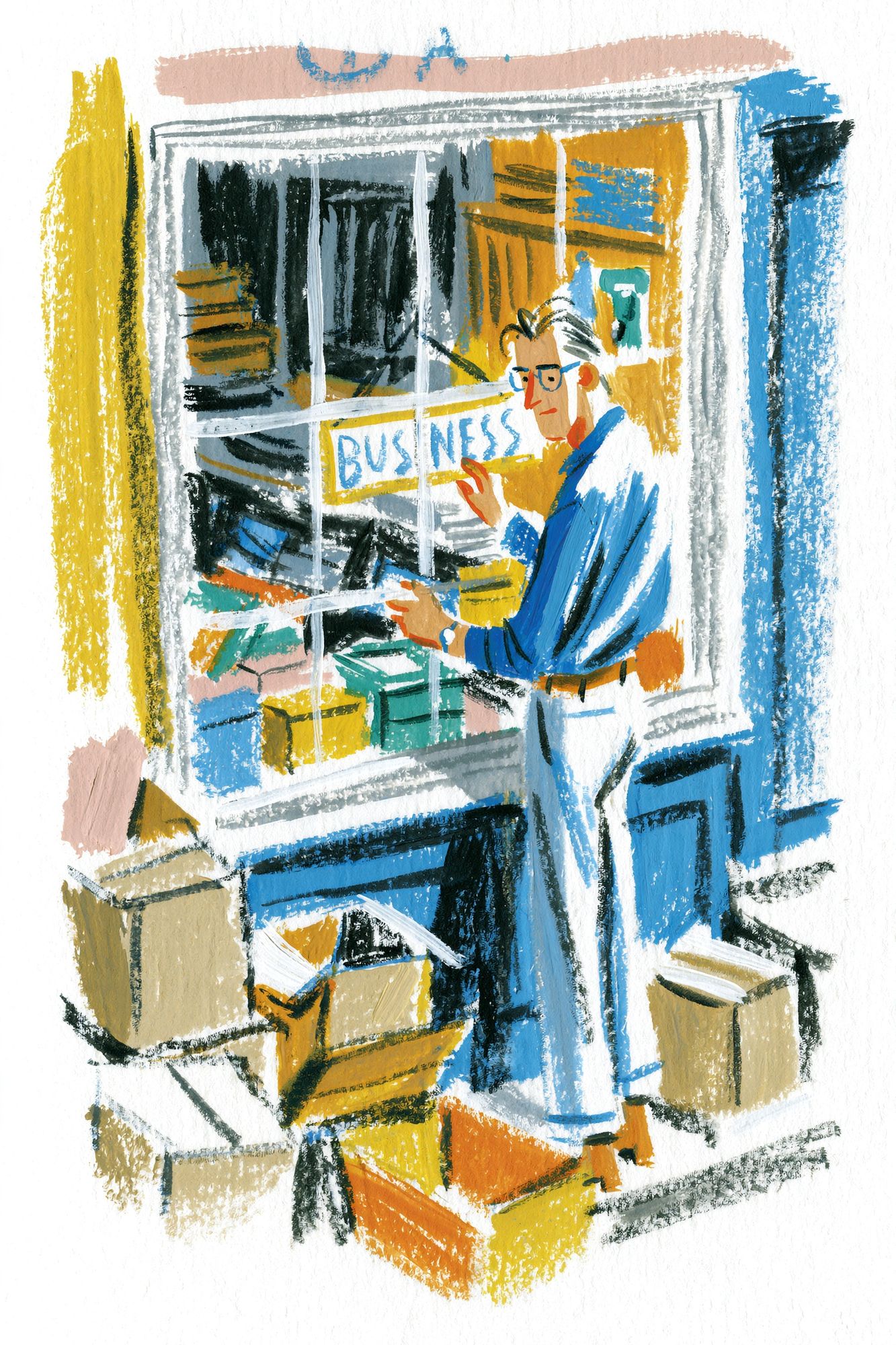 Bookshop Window Illustration Poster. poster detail