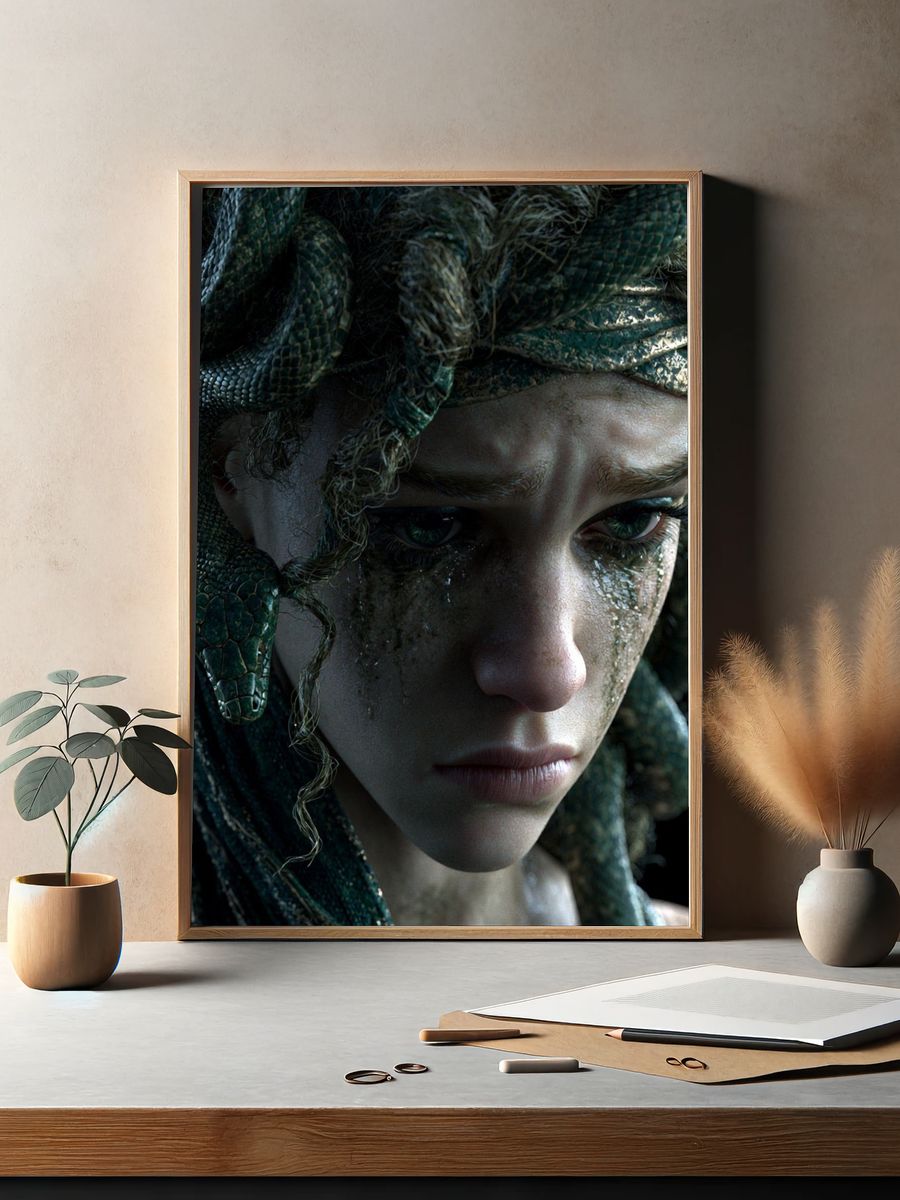 Cartoon Crocodile Head Poster. — room view 2