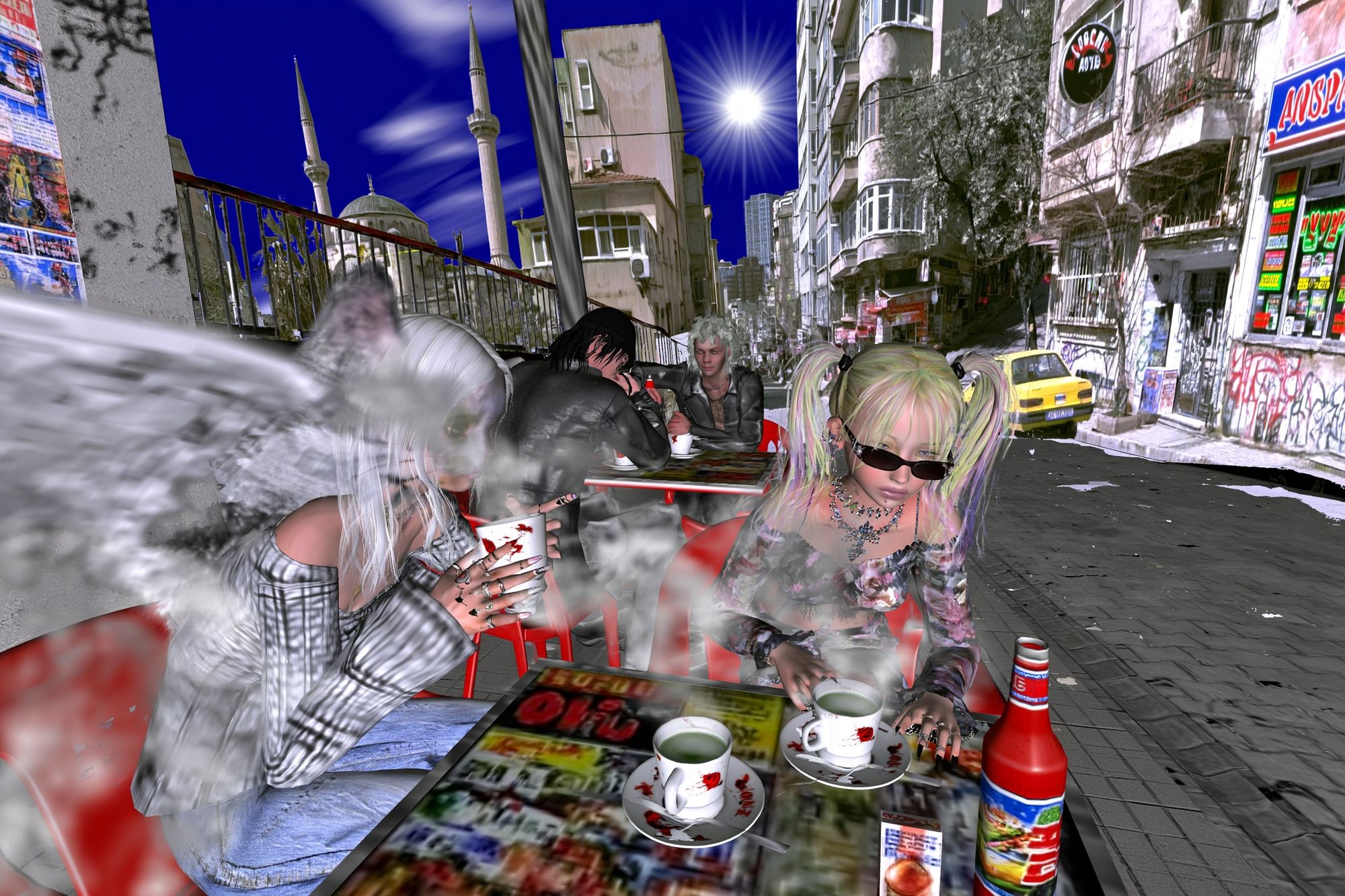 Surreal Street Cafe Poster. poster detail