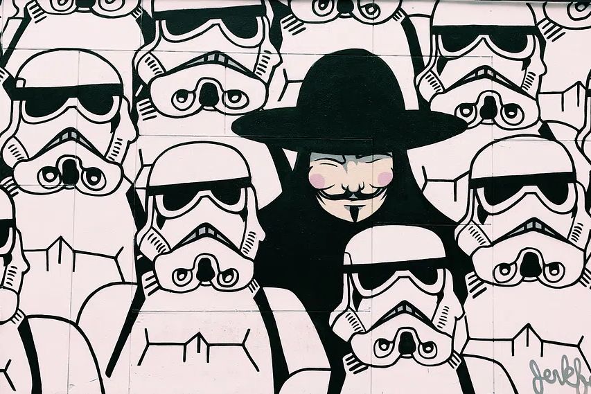 Stormtroopers Vendetta character mural art. poster — illustration art
