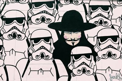 Stormtroopers Vendetta character mural art. poster