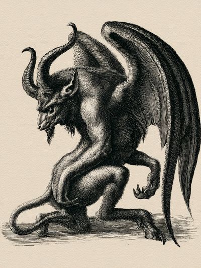 Winged Demon Ink Print.