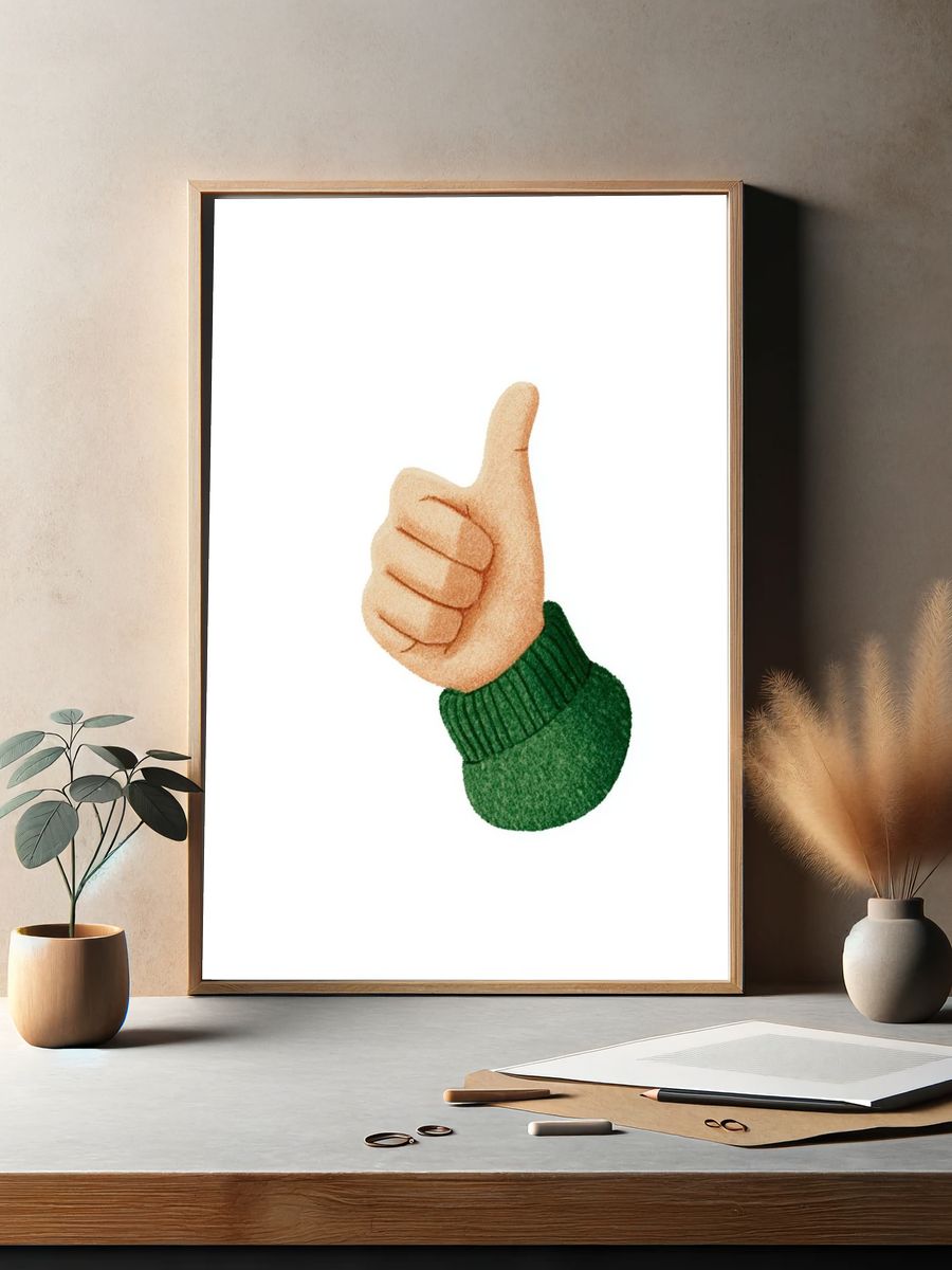 Thumbs Up Hand Illustration Poster. — room view 2