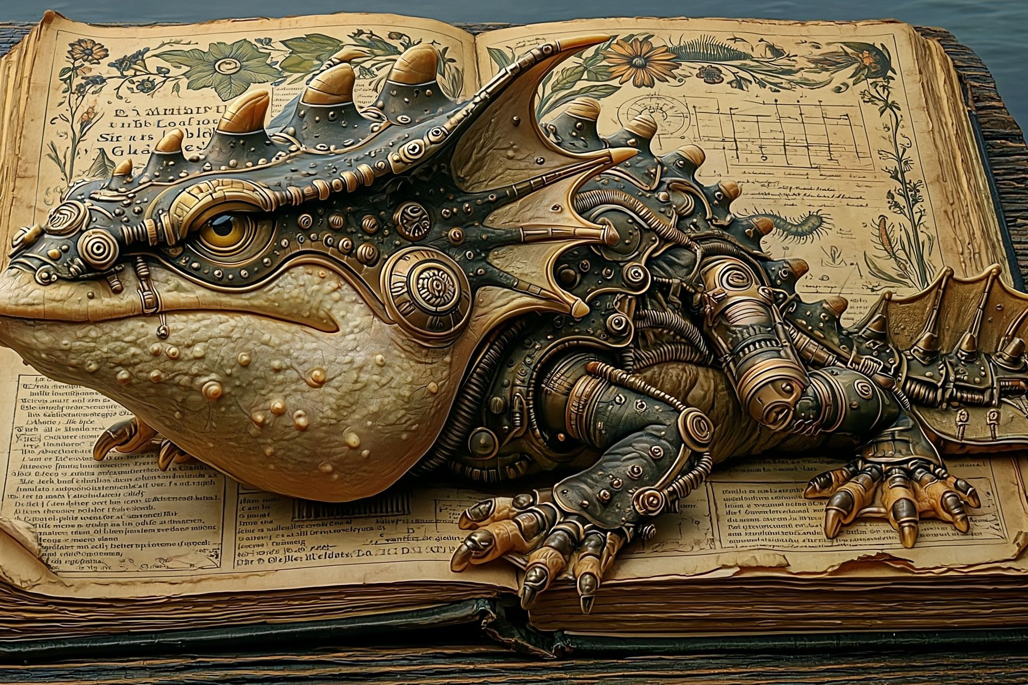 Steampunk Dragon Book Poster. poster detail