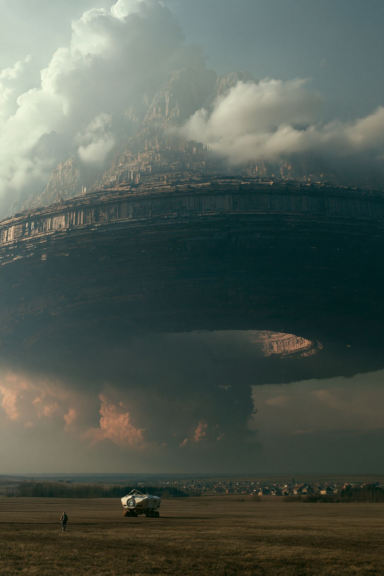 Sci-Fi Floating Citadel Poster. poster detail