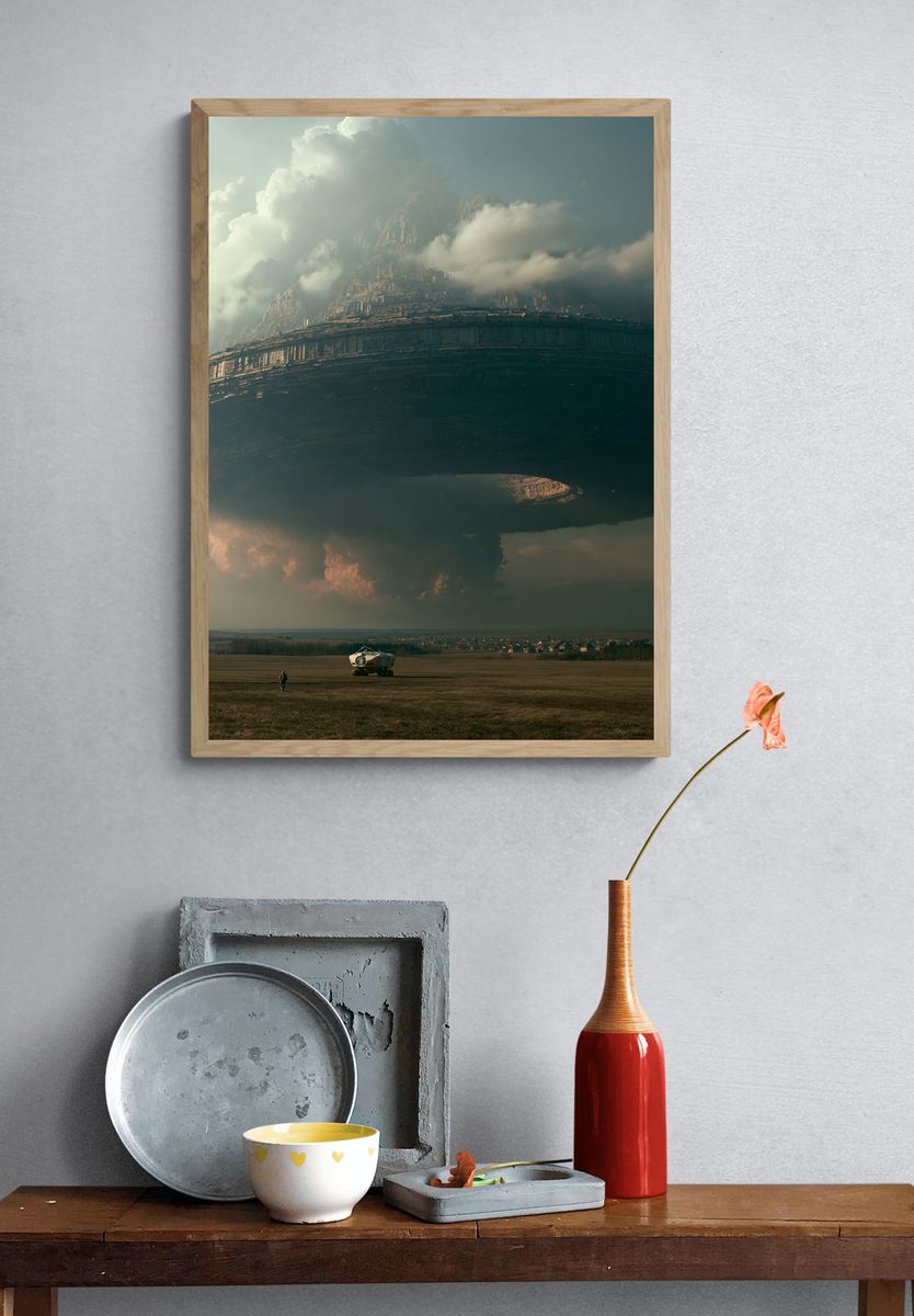 Sci-Fi Floating Citadel Poster. — room view 3
