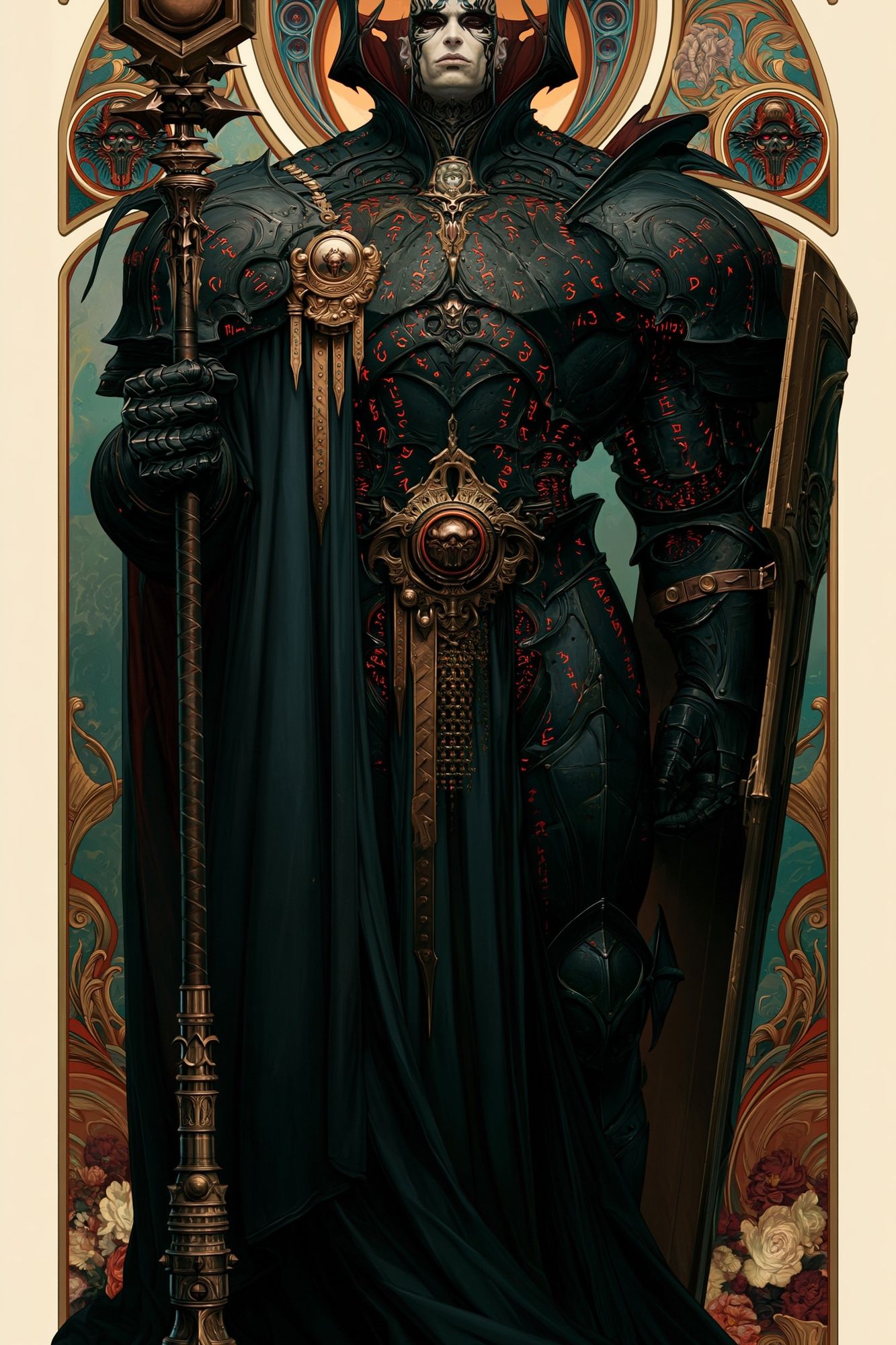 Dark Fantasy Warlord Illustration Poster. poster — illustration art